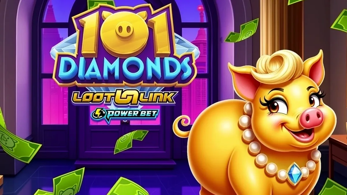 Tampilan visual permainan slot 101 Diamonds dengan simbol berlian yang berkilau